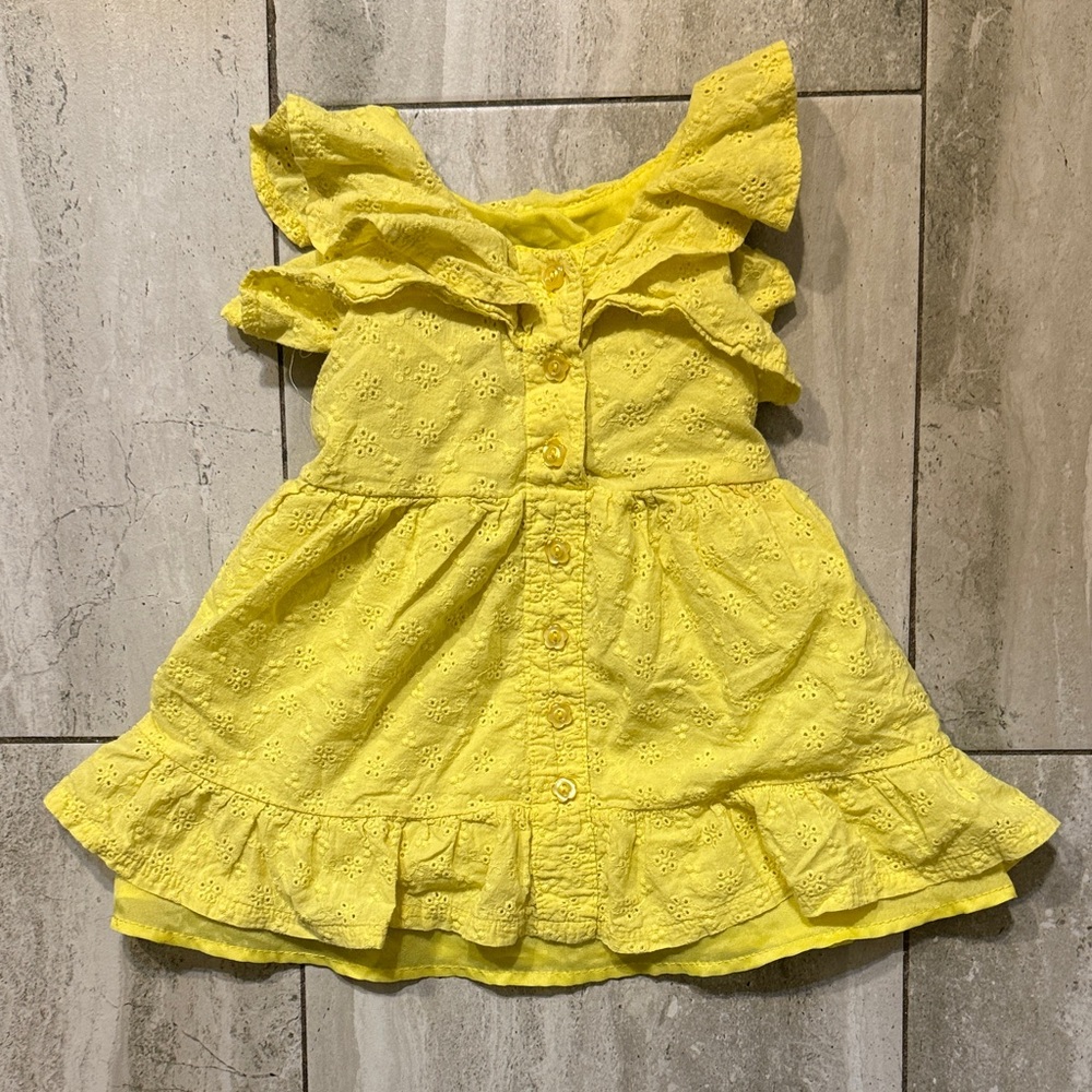 Nannette Yellow Eyelet Ruffle Dress for Girls
